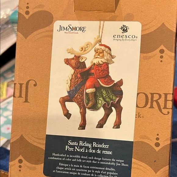Jim Shore Santa Claus Riding Reindeer Holiday Figurine - Picture 2 of 7